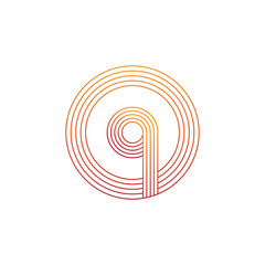 vector illustration letter q and circle line icon logo design