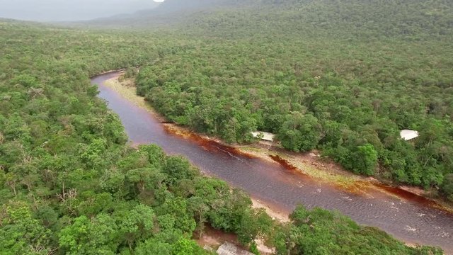 Aerial view of Churun river. Canaima National Park, Venezuela