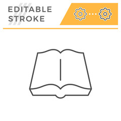 Book editable stroke line icon