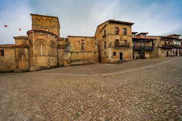 Fototapeta premium Medieval town in Santillana del Mar Santillana del Mar (Cantabria - Spain). Romanesque art of the twelfth century. Santiago's road