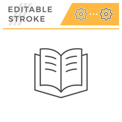 Book editable stroke line icon