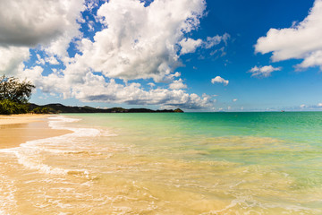 Idyllic beach in St. John's, Antigua and Barbuda, a country located in the West Indies in the...