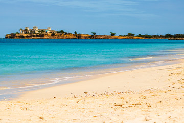 Idyllic beach in St. John's, Antigua and Barbuda, a country located in the West Indies in the...