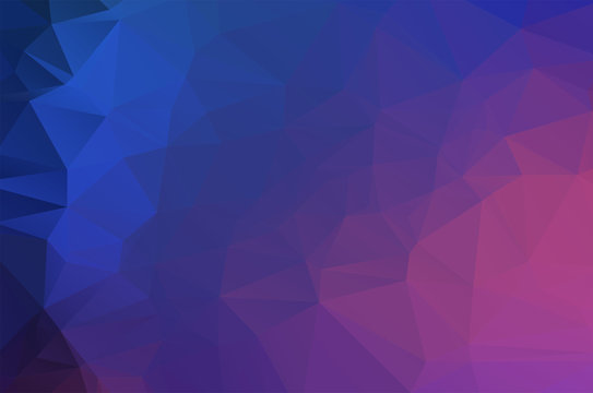 Dark blue purple Low poly crystal background. Polygon design pattern. Dark blue purple Low poly vector illustration, low polygon background.