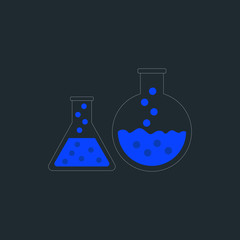 Chemical test tube pictogram icon. Laboratory glassware or beaker equipment isolated on white background. Experiment flasks. Trendy modern vector symbol.