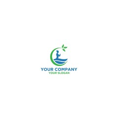 Natural Spa and Yoga Logo Design Vector
