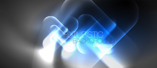 Neon glowing techno lines, hi-tech futuristic abstract background template