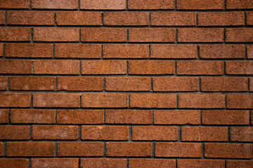 Orange brick wall pattern vintage grunge background texture