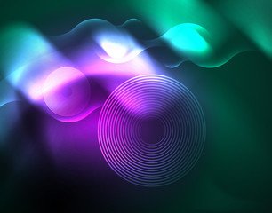Neon lights vector abstract background