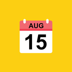 calendar - August 15 icon illustration isolated vector sign symbol