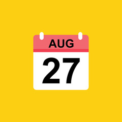 calendar - August 27 icon illustration isolated vector sign symbol