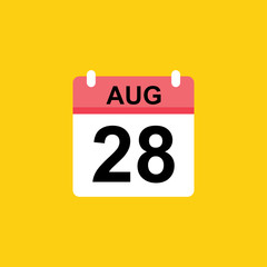 calendar - August 28 icon illustration isolated vector sign symbol