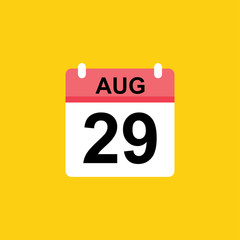 calendar - August 29 icon illustration isolated vector sign symbol