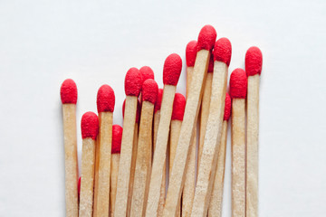 matches on white background