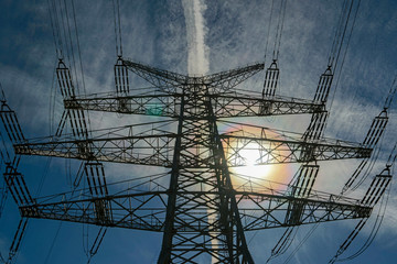 Strom Überlandleitungen im Alten Land
