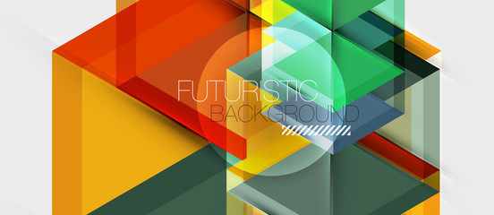 Fototapeta premium Geometric triangle and hexagon abstract background, vector illustration