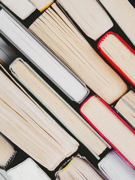 Pile of books from above
