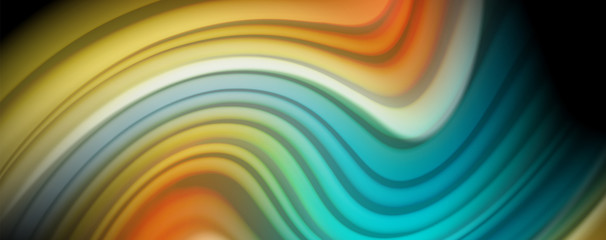 Obraz premium Flowing liquid colors - modern colorful flow poster. Wave liquid shapes. Art design for your design project