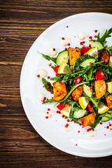 Greek salad with grilled chicken