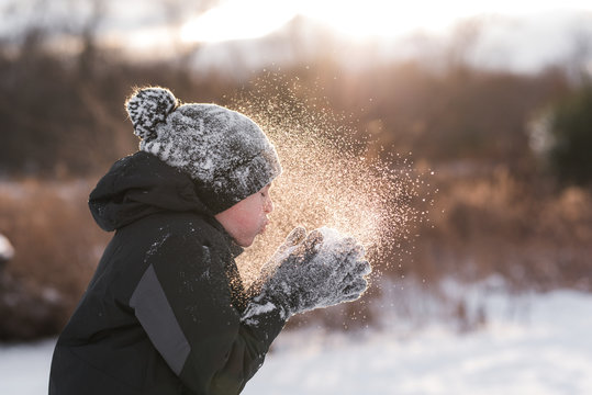 Playing in the snow