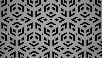 Abstract geometric pattern. A seamless vector background. Black and grey ornament. Graphic modern pattern. Simple lattice graphic design