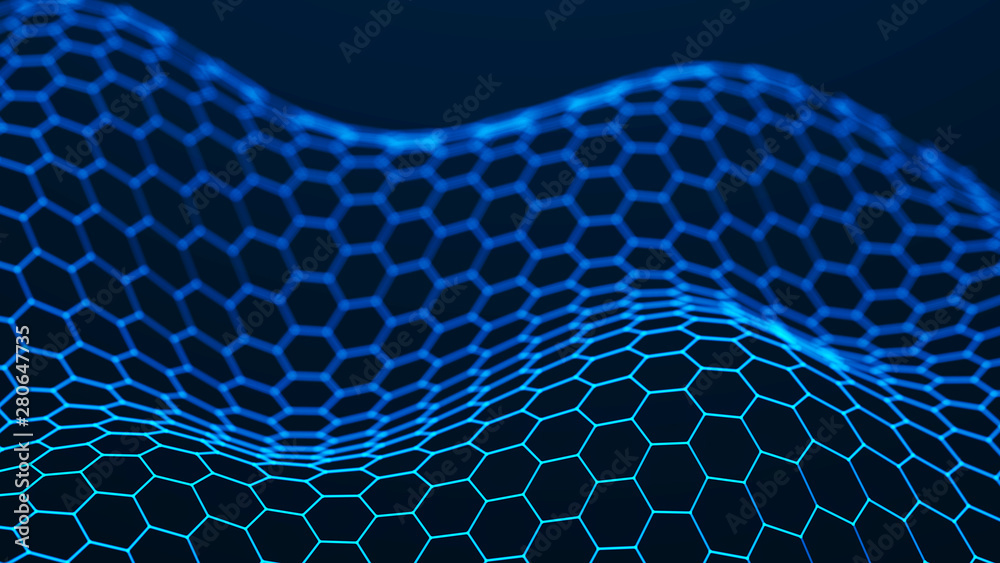 Poster Futuristic hexagon background. Abstract technology background. Technology concept. Big data.
