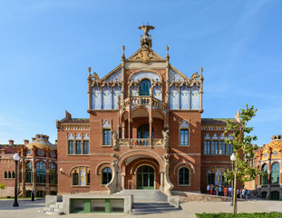 The ensemble of buildings of the Hospital of the Holy Cross and St. Paul (Sant Pau) was founded in 1401 when six medieval hospitals of Barcelona were combined.