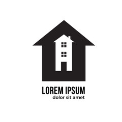 Simple logo home with up arrow.