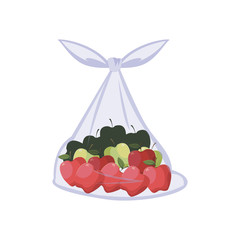 fresh fruit apples in bag plastic