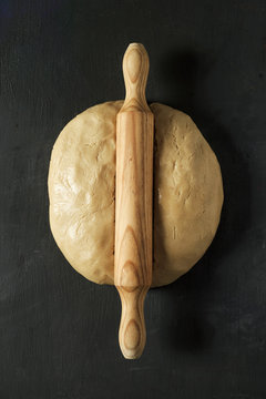 dough and rolling pin