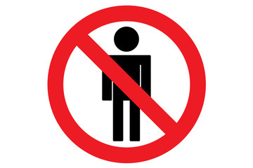 No people sign vector icon.