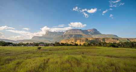 Aerial view of the Auyantepui. La Gran Sabana plain at kamarata valley,south of venezuela.