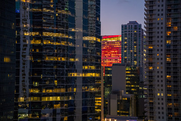 Fototapeta na wymiar Miami financial district city scene