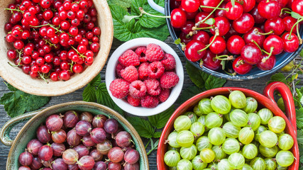 Mix of assorted fruits and berries
