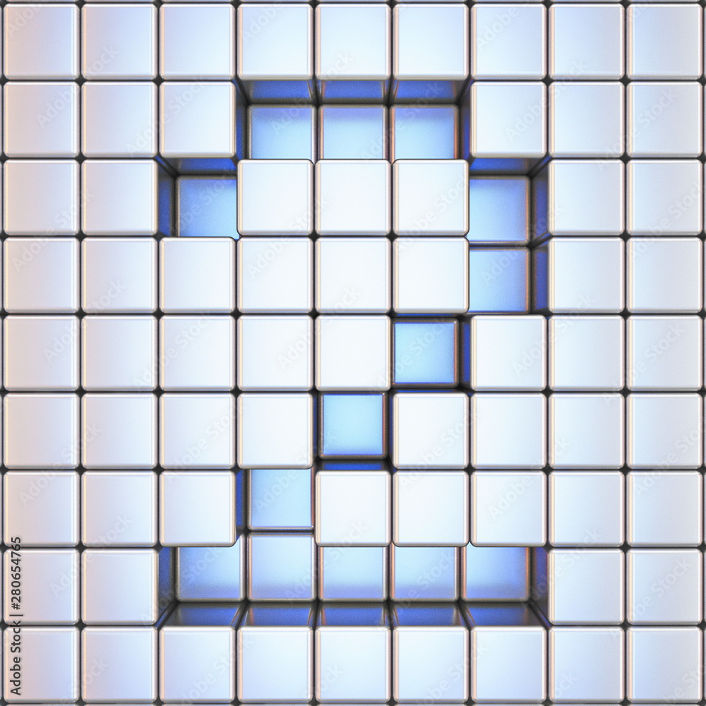 Fototapete cube grid number 2 two 3d