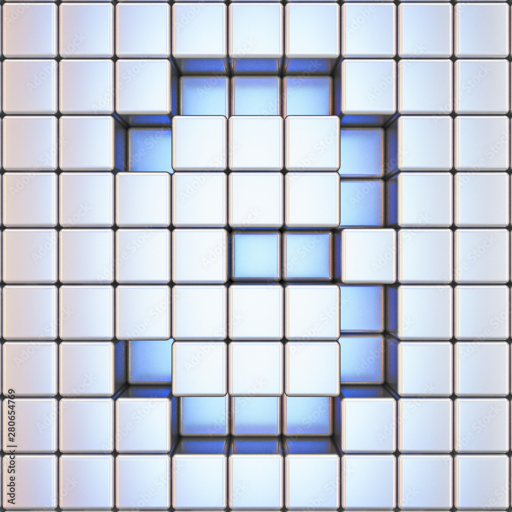 Fototapete cube grid number 3 three 3d