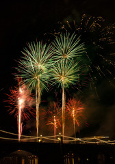 Fireworks with reflection