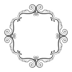 Ornamental vintage frame. Vector illustration in black and white colors