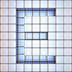 Cube grid Letter E 3D