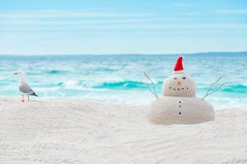 Australian Christmas Sandman on a beautiful white sand beach