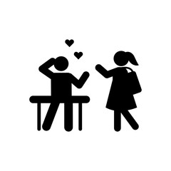 School girl boy love school icon. Element of back to school illustration icon. Signs and symbol collection icon for websites, web design, mobile app, UI, UX