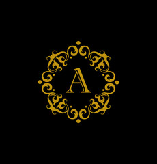 Luxury Logo template in vector for Restaurant, Royalty, Boutique, Cafe, Hotel, Heraldic, Jewelry, Fashion and other vector illustration. Letter A sign 