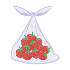 fresh vegetable tomatoes in bag plastic