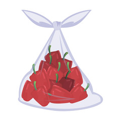 fresh vegetable peppers in bag plastic