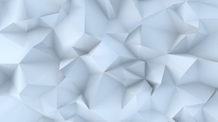 White background. Abstract triangle texture. Low poly white 3d illustration