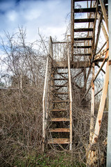 old steel stairs,  obsolete structures