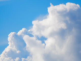 Beautiful sunny sky with clouds. The weather is partly cloudy.