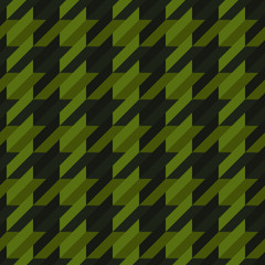 Seamless olive green vintage stitched houndstooth pattern vector