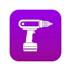 Electric screwdriver drill icon digital purple for any design isolated on white vector illustration
