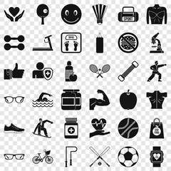 Stopwatch icons set. Simple style of 36 stopwatch vector icons for web for any design